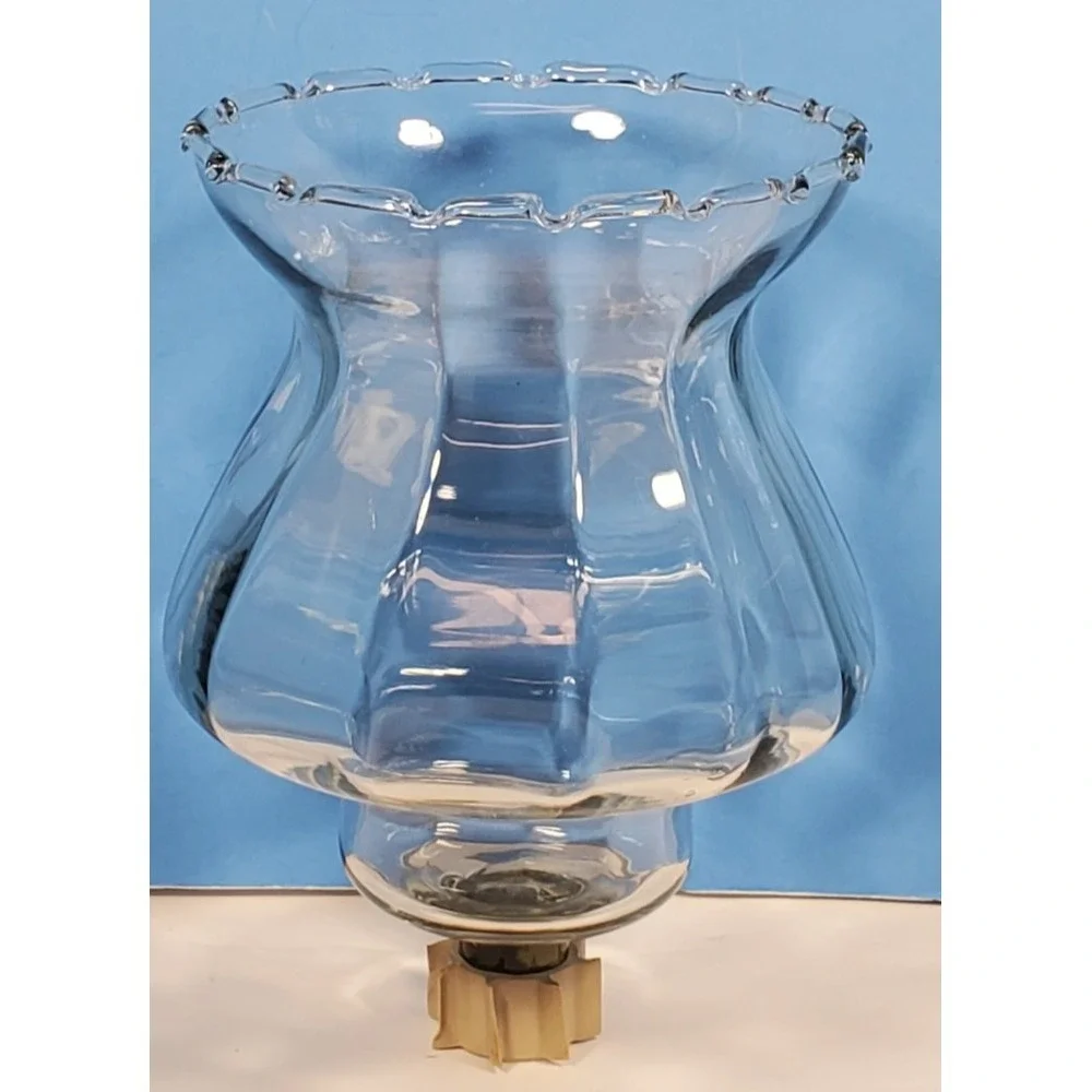 Votive Cup Glass Peg Candle  Optic Ruffle Clear Home Interiors Homco Qty 1